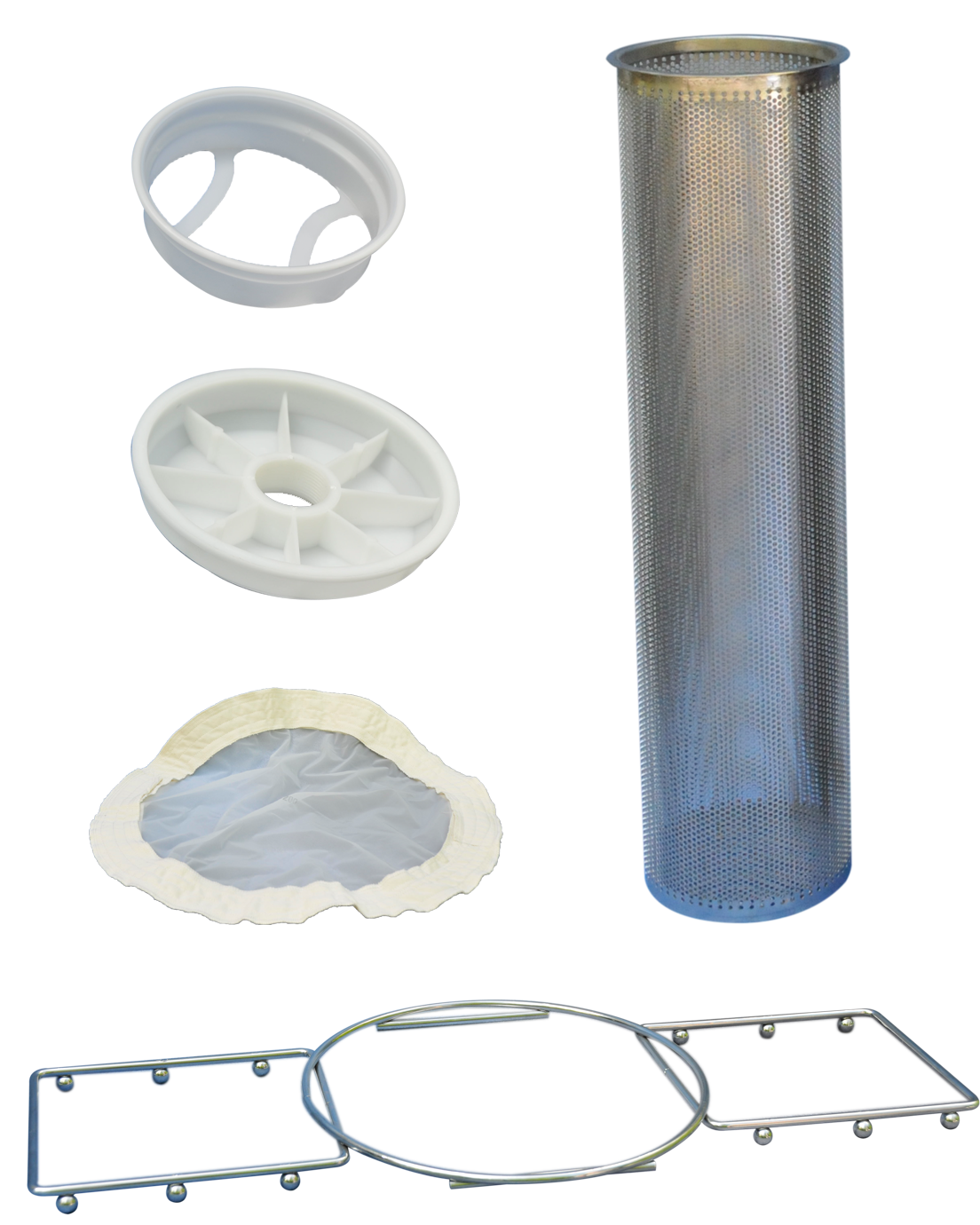 A plastic tube and some parts are shown.